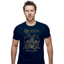 Load image into Gallery viewer, Shirts Fitted Shirts, Mens / Small / Navy Queen Of Dragons
