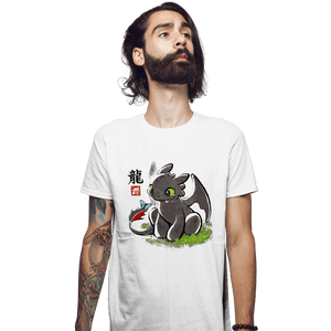 Shirts Fitted Shirts, Mens / Small / White Dragon Ink