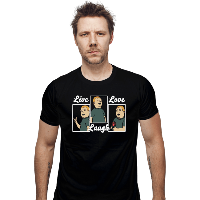 Daily_Deal_Shirts Fitted Shirts, Mens / Small / Black Bobby Live Laugh Love