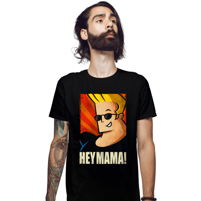 Daily_Deal_Shirts Fitted Shirts, Mens / Small / Black Hey Mama!