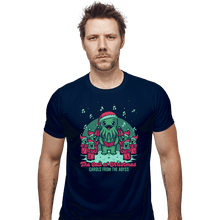 Load image into Gallery viewer, Secret_Shirts Fitted Shirts, Mens / Small / Navy Cthulhu Christmas Carol
