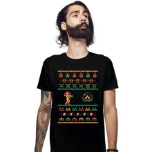 Load image into Gallery viewer, Shirts Fitted Shirts, Mens / Small / Black We Wish You A Metroid Christmas
