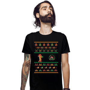 Shirts Fitted Shirts, Mens / Small / Black We Wish You A Metroid Christmas