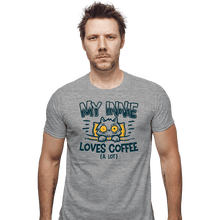 Load image into Gallery viewer, Daily_Deal_Shirts Fitted Shirts, Mens / Small / Sports Grey Innie Loves Coffee
