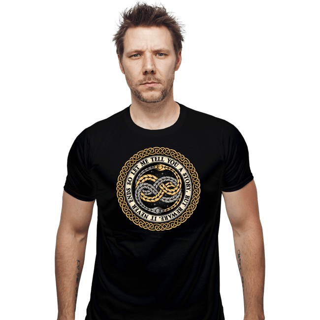 Daily_Deal_Shirts Fitted Shirts, Mens / Small / Black Never Ending Emblem