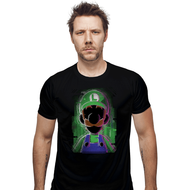 Secret_Shirts Fitted Shirts, Mens / Small / Black Luigi Glitch