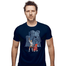 Load image into Gallery viewer, Daily_Deal_Shirts Fitted Shirts, Mens / Small / Navy Darthskull Castle
