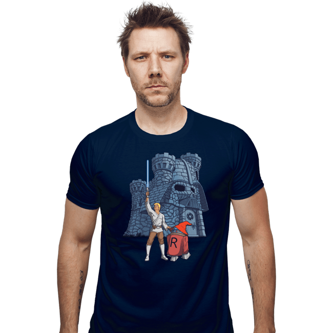 Daily_Deal_Shirts Fitted Shirts, Mens / Small / Navy Darthskull Castle