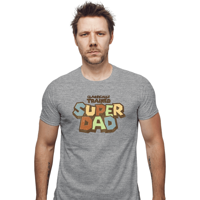 Daily_Deal_Shirts Fitted Shirts, Mens / Small / Sports Grey Super Dad