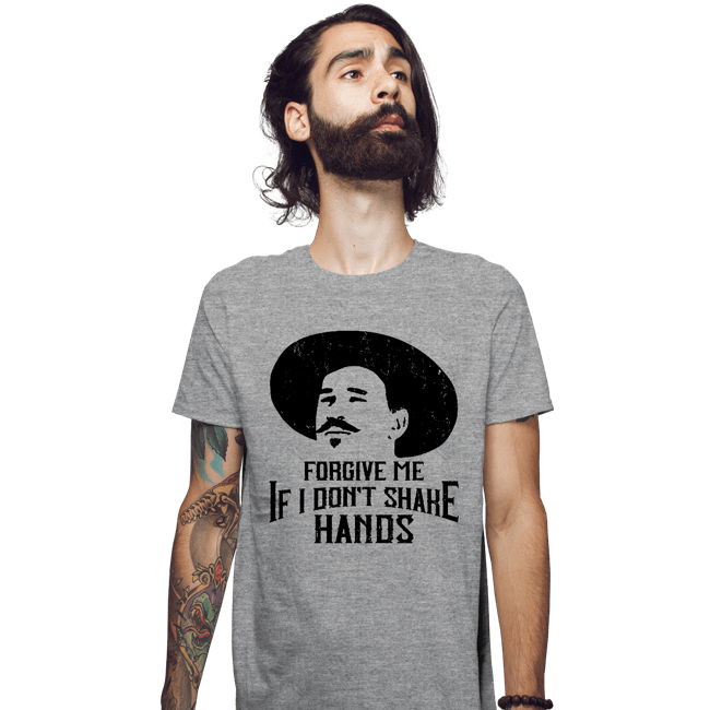 Secret_Shirts Fitted Shirts, Mens / Small / Sports Grey Forgive Me If I Don't Shake Hands