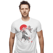 Load image into Gallery viewer, Shirts Fitted Shirts, Mens / Small / White Battle In Death Mountain Sumi-e
