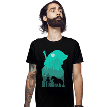 Load image into Gallery viewer, Shirts Fitted Shirts, Mens / Small / Black Hylian Silhouette
