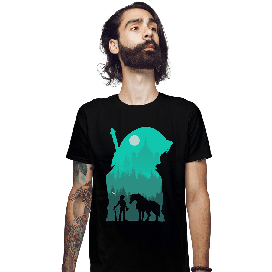 Shirts Fitted Shirts, Mens / Small / Black Hylian Silhouette