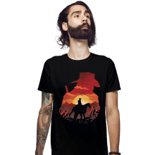 Load image into Gallery viewer, Shirts Fitted Shirts, Mens / Small / Black Red Sunset
