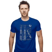 Load image into Gallery viewer, Daily_Deal_Shirts Fitted Shirts, Mens / Small / Royal Blue Lightside Schematics
