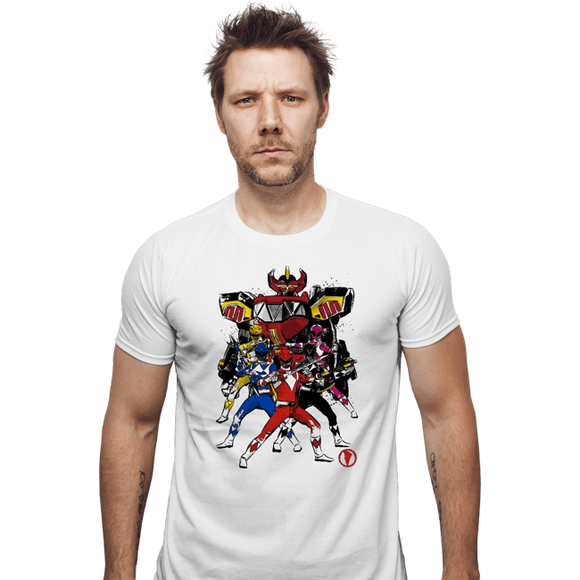 Shirts Fitted Shirts, Mens / Small / White Power Rangers Sumi-e