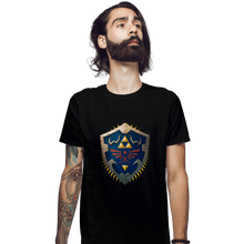 Load image into Gallery viewer, Shirts Fitted Shirts, Mens / Small / Black Hylian Shield
