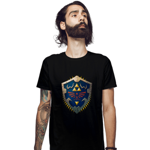 Shirts Fitted Shirts, Mens / Small / Black Hylian Shield