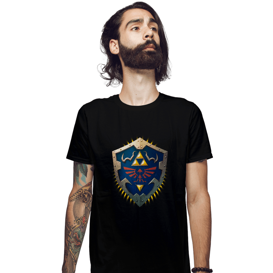 Shirts Fitted Shirts, Mens / Small / Black Hylian Shield