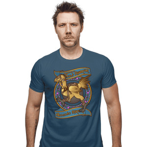 Last_Chance_Shirts Fitted Shirts, Mens / Small / Indigo Blue Chocobo Racer