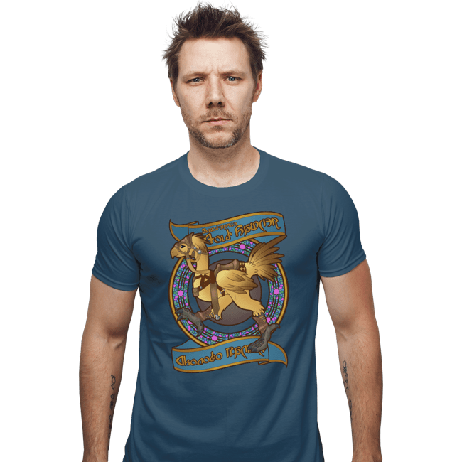 Last_Chance_Shirts Fitted Shirts, Mens / Small / Indigo Blue Chocobo Racer