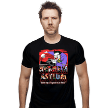 Load image into Gallery viewer, Daily_Deal_Shirts Fitted Shirts, Mens / Small / Black Greetings From The Asylum
