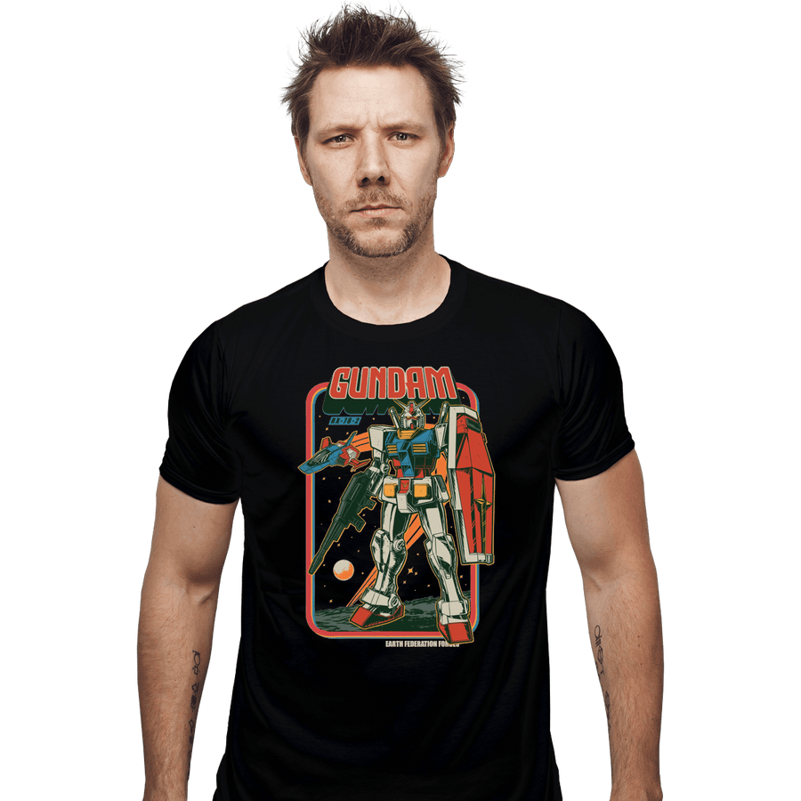 Shirts Fitted Shirts, Mens / Small / Black Retro RX-78-2