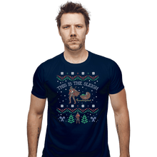 Load image into Gallery viewer, Shirts Fitted Shirts, Mens / Small / Navy This Is The Sleigh
