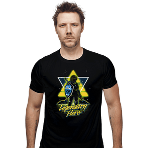 Shirts Fitted Shirts, Mens / Small / Black Retro Legendary Hero