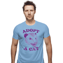 Load image into Gallery viewer, Shirts Fitted Shirts, Mens / Small / Powder Blue Adopt A Cat
