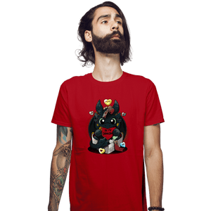 Daily_Deal_Shirts Fitted Shirts, Mens / Small / Red Be My Dragon