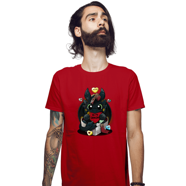 Daily_Deal_Shirts Fitted Shirts, Mens / Small / Red Be My Dragon