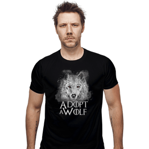 Shirts Fitted Shirts, Mens / Small / Black Adopt A Wolf