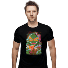 Load image into Gallery viewer, Daily_Deal_Shirts Fitted Shirts, Mens / Small / Black Glitch Michelangelo
