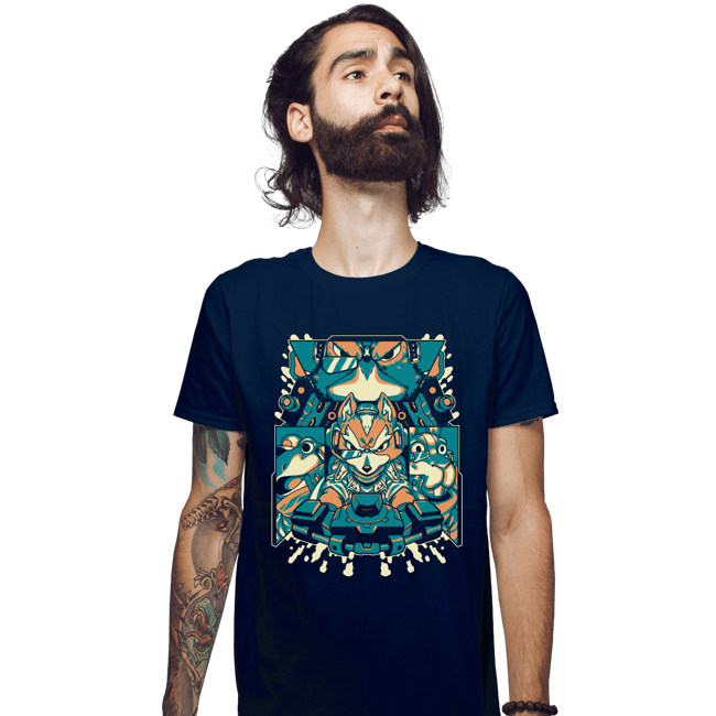 Daily_Deal_Shirts Fitted Shirts, Mens / Small / Navy Fox Of The Stars