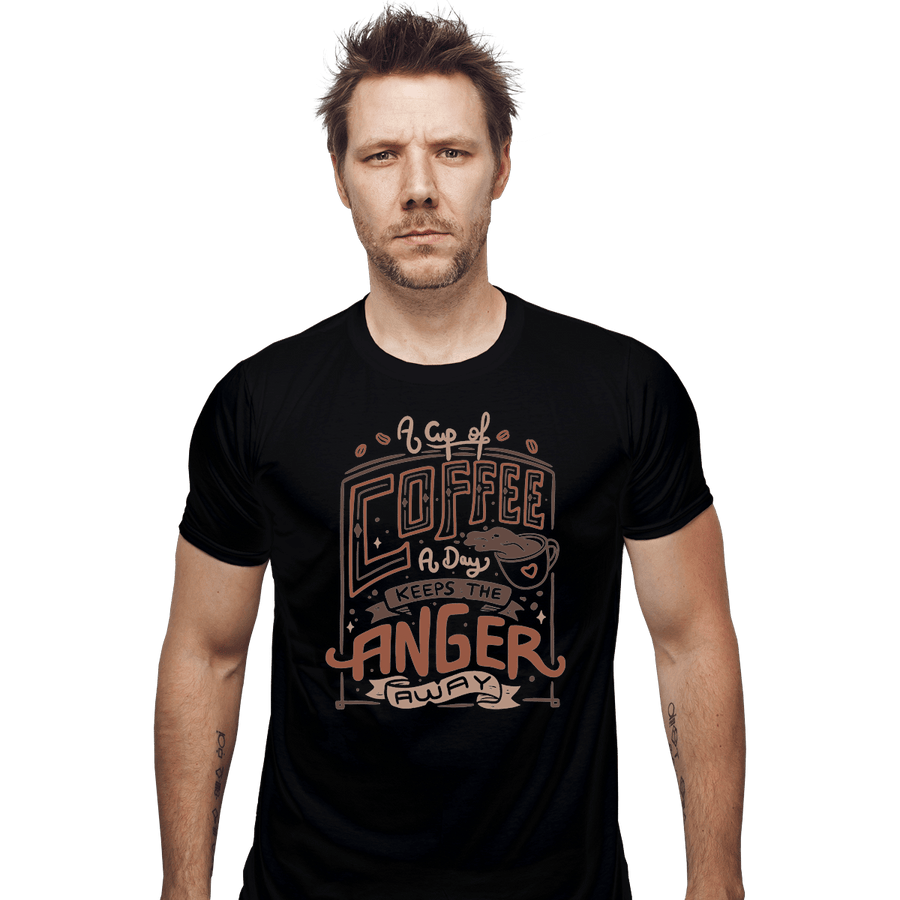 Shirts Fitted Shirts, Mens / Small / Black A Cup Of Coffee A Day