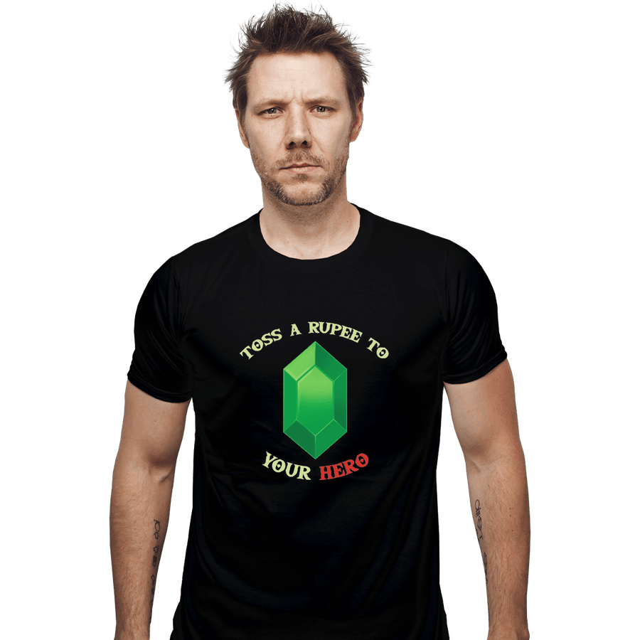 Shirts Fitted Shirts, Mens / Small / Black Toss A Rupee To Your Hero