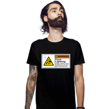 Load image into Gallery viewer, Daily_Deal_Shirts Fitted Shirts, Mens / Small / Black Caution Force Lightning
