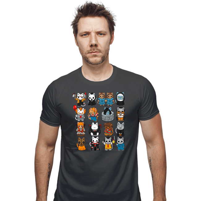 Daily_Deal_Shirts Fitted Shirts, Mens / Small / Charcoal The Horror Kittens