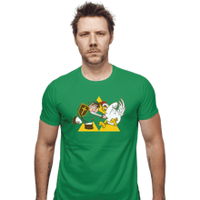Load image into Gallery viewer, Shirts Fitted Shirts, Mens / Small / Irish Green Hylian Guy
