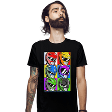 Load image into Gallery viewer, Shirts Fitted Shirts, Mens / Small / Black Pop Art Power Rangers
