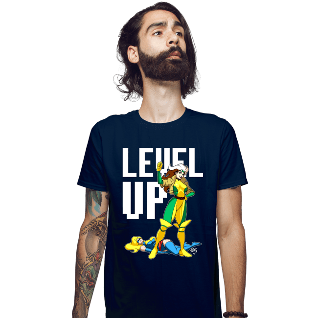 Daily_Deal_Shirts Fitted Shirts, Mens / Small / Navy Rogue Level Up