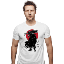 Load image into Gallery viewer, Daily_Deal_Shirts Fitted Shirts, Mens / Small / White Black Swordsman Sumi-e
