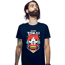 Load image into Gallery viewer, Shirts Fitted Shirts, Mens / Small / Navy Cute Yokai
