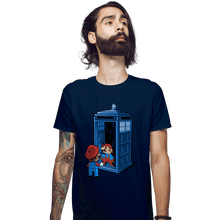 Load image into Gallery viewer, Shirts Fitted Shirts, Mens / Small / Navy Back To 8 Bits
