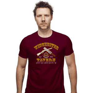 Secret_Shirts Fitted Shirts, Mens / Small / Maroon Winchester Tavern Crest