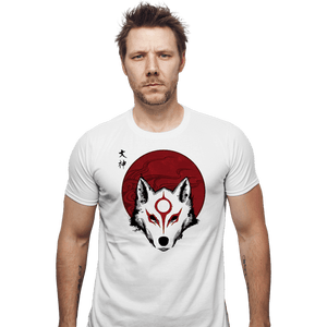 Shirts Fitted Shirts, Mens / Small / White Red Sun God