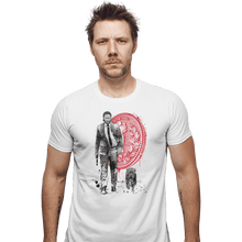 Load image into Gallery viewer, Shirts Fitted Shirts, Mens / Small / White Lone Hitman And Cub
