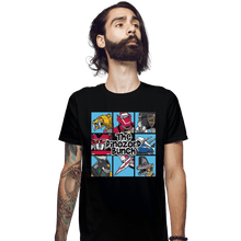 Load image into Gallery viewer, Shirts Fitted Shirts, Mens / Small / Black The Dinozord Bunch
