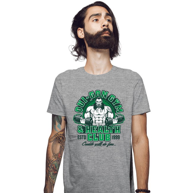 Daily_Deal_Shirts Fitted Shirts, Mens / Small / Sports Grey Qui-Gon Gym